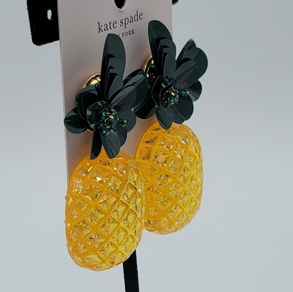 Kate Spade Pineapple Crystal Earrings NWT #842 - Picture 5 of 12